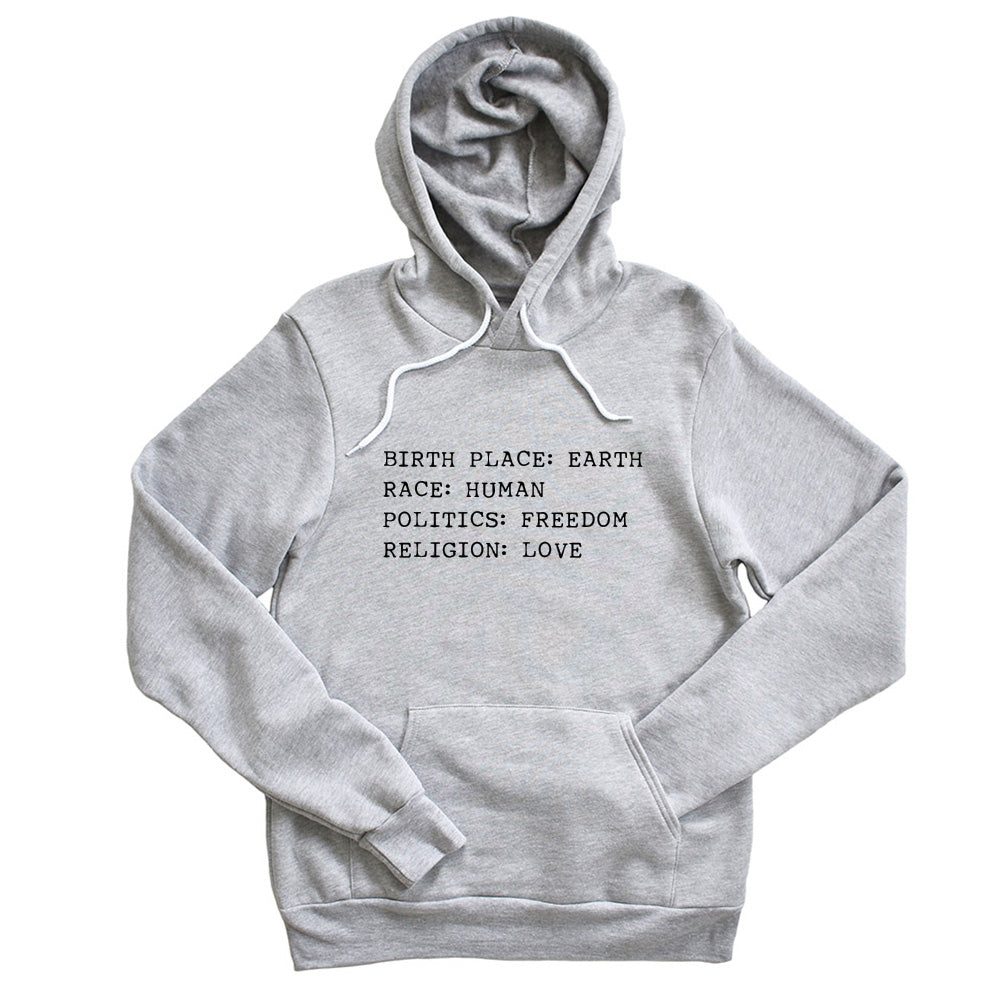 Birthplace: Earth ~ Hoodie ~ humanKIND