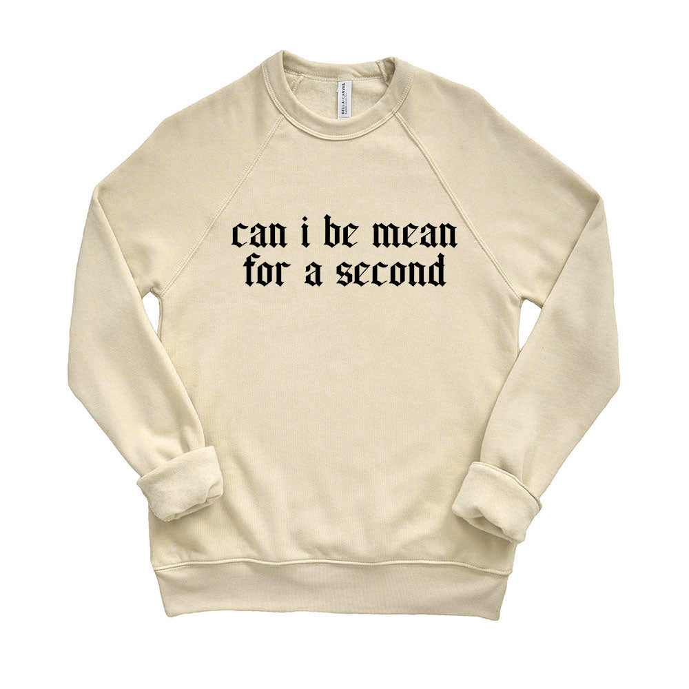 Can I Be Mean For A Second ~ Raglan Crewneck Sweatshirt ~ humanKIND