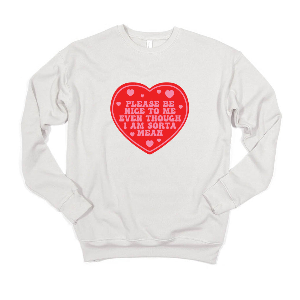 Please Be Nice To Me Even Though I'm Sorta Mean ~ Drop Shoulder Sweatshirt ~ humanKIND
