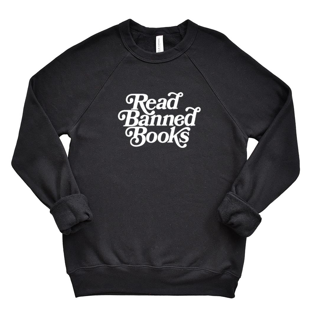 Read Banned Books ~ Youth Raglan Sponge Fleece Crewneck Sweatshirt ~ humanKIND