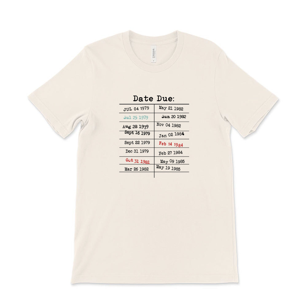 Retro Library Due Date Card ~ Jersey T-Shirt ~ humanKIND