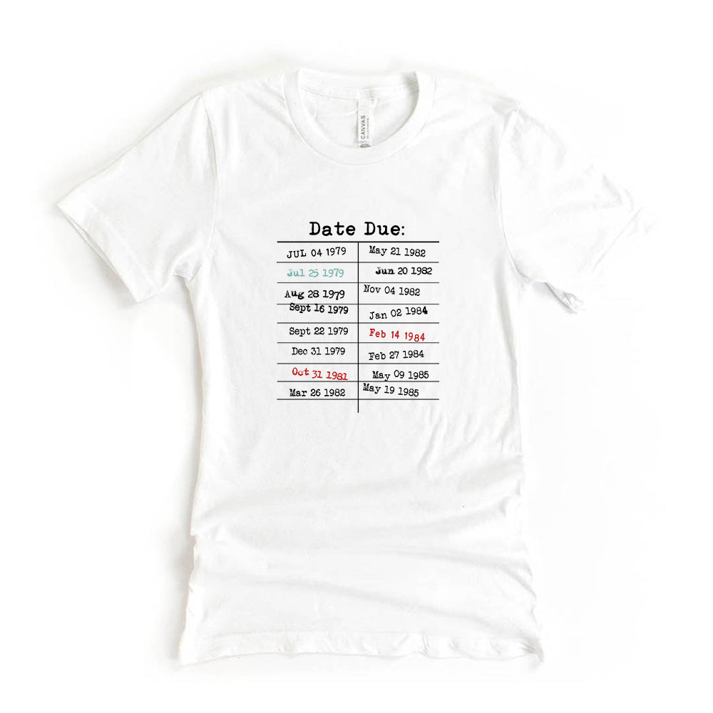 Retro Library Due Date Card ~ Jersey T-Shirt ~ humanKIND