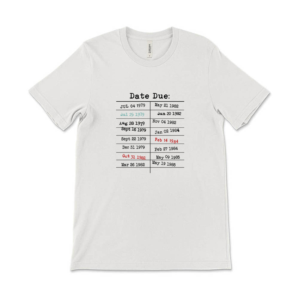 Retro Library Due Date Card ~ Jersey T-Shirt ~ humanKIND