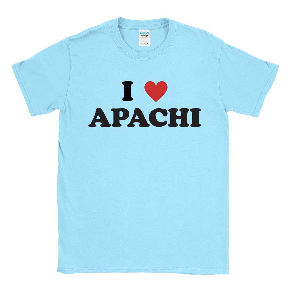 I Heart Apachi ~ 50/50 Adult T-Shirt ~ Apachi Day Camp