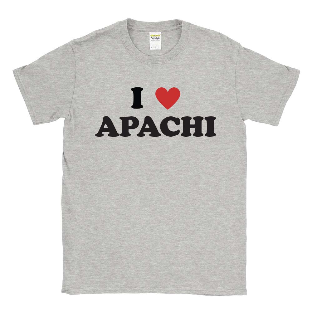 I Heart Apachi ~ 50/50 Adult T-Shirt ~ Apachi Day Camp