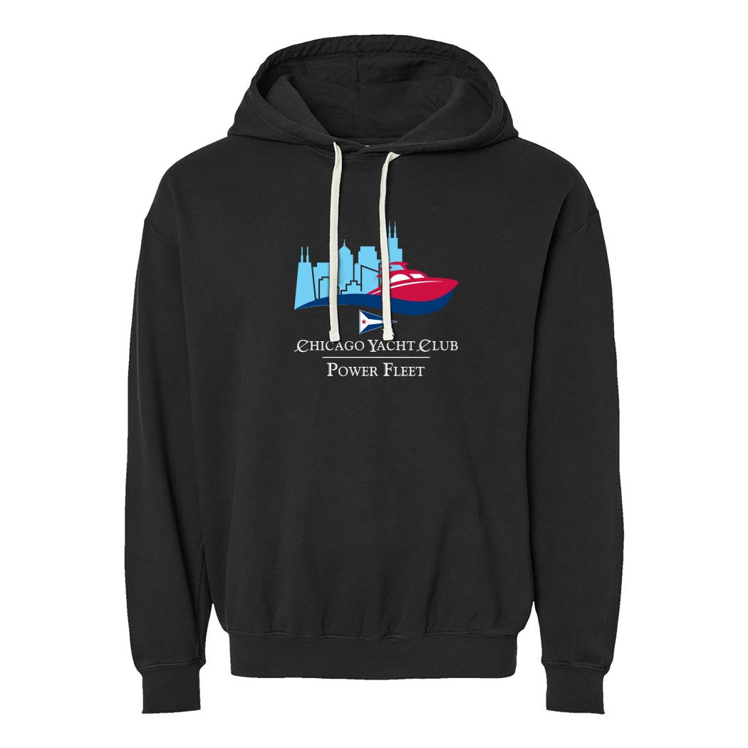 Logo - Power Fleet ~ Lightweight Hoodie ~ Chicago Yacht Club-black