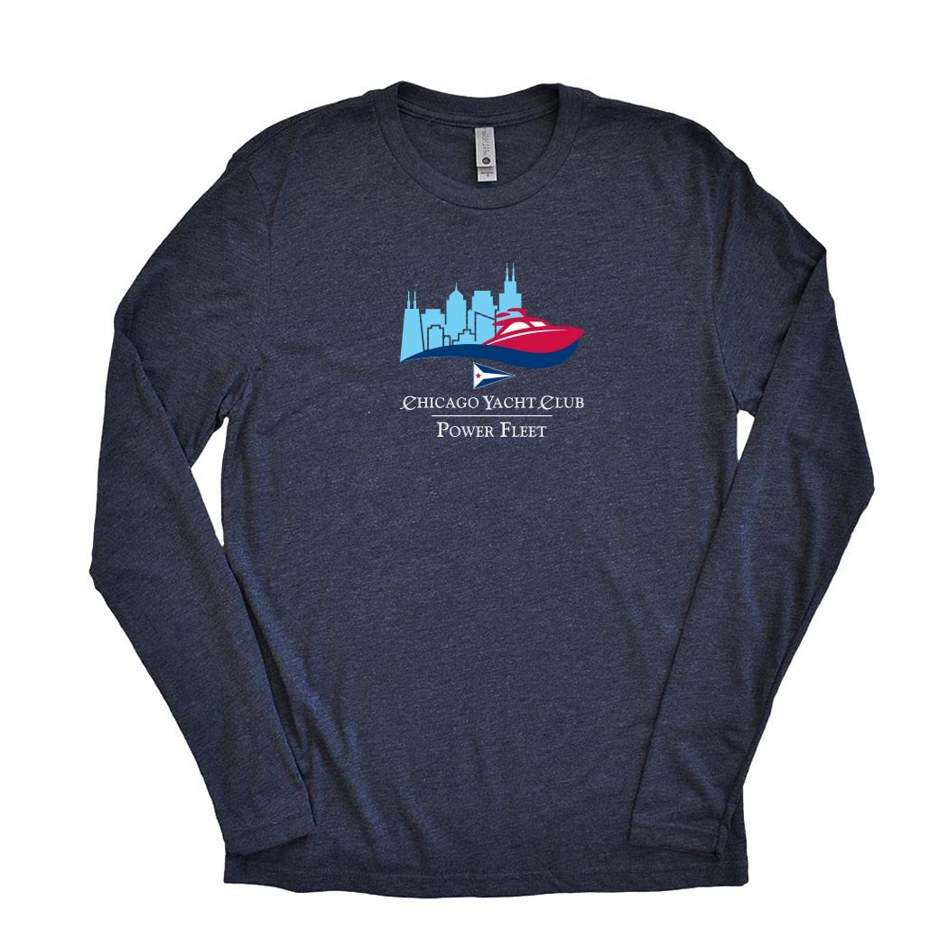 Logo - Power Fleet ~ Triblend Long Sleeve T-Shirt ~ Chicago Yacht Club
