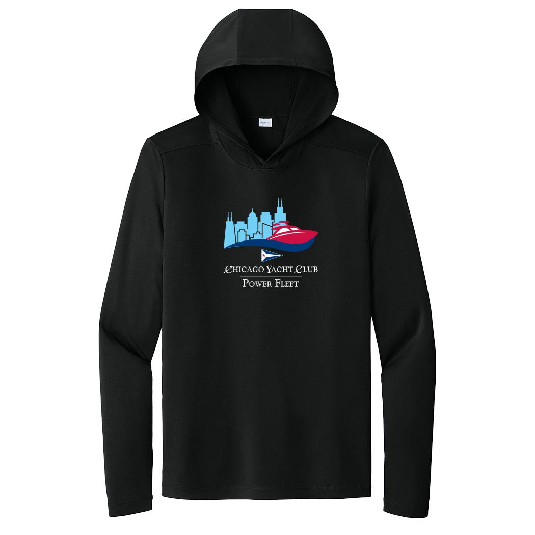 Logo - Power Fleet ~ Performance Long Sleeve Hoodie ~ Chicago Yacht Club