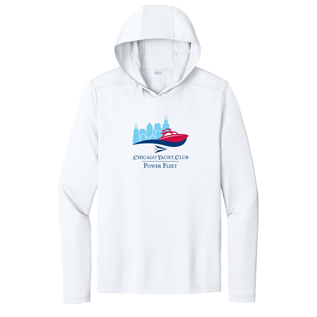 Logo - Power Fleet ~ Performance Long Sleeve Hoodie ~ Chicago Yacht Club