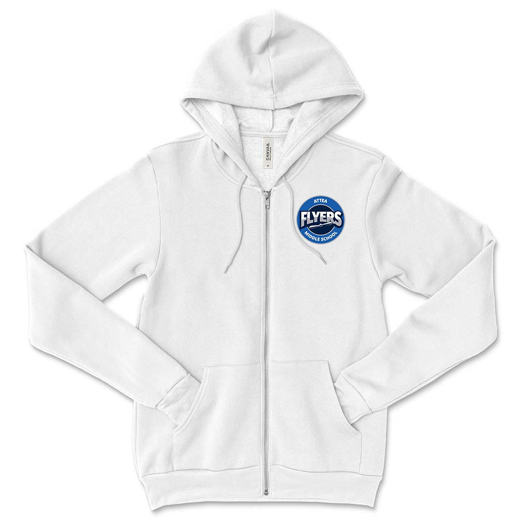 Logo ~ Sponge Fleece Zip Hoodie ~ Attea Middle School
