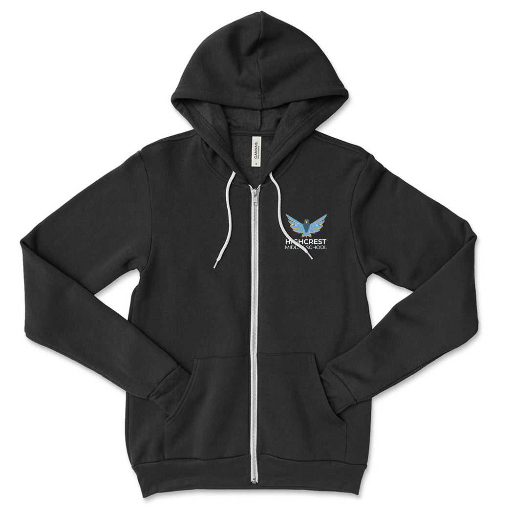 Logo - Highcrest Middle School ~ Sponge Fleece Zip Hoodie ~ Highcrest Middle School