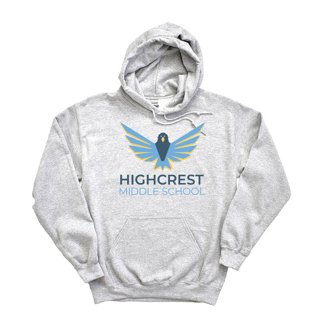 Logo Highcrest Hawks ~ Hoodie ~ Highcrest Middle School-ash