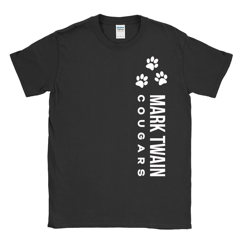 Vertical Paw Prints ~ Cotton T-Shirt ~ Mark Twain Elementary School
