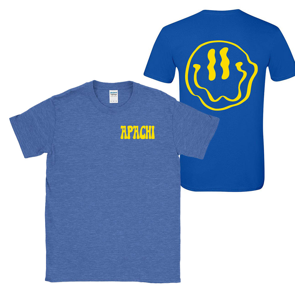 MELTED SMILEY TEE ~ APACHI DAY CAMP ~ adult ~ classic unisex fit