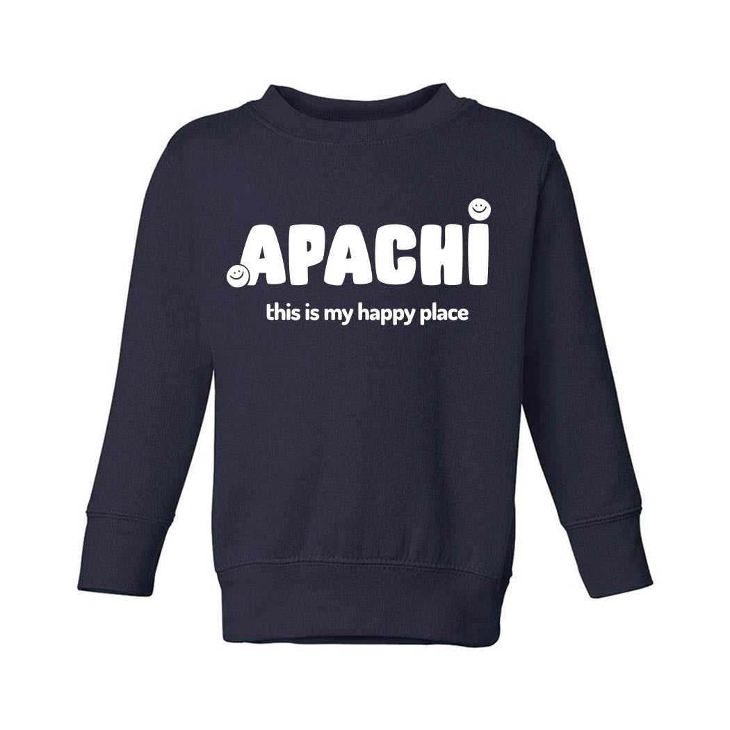 My Happy Place ~ Toddler Crewneck Sweatshirt ~ Apachi Day Camp