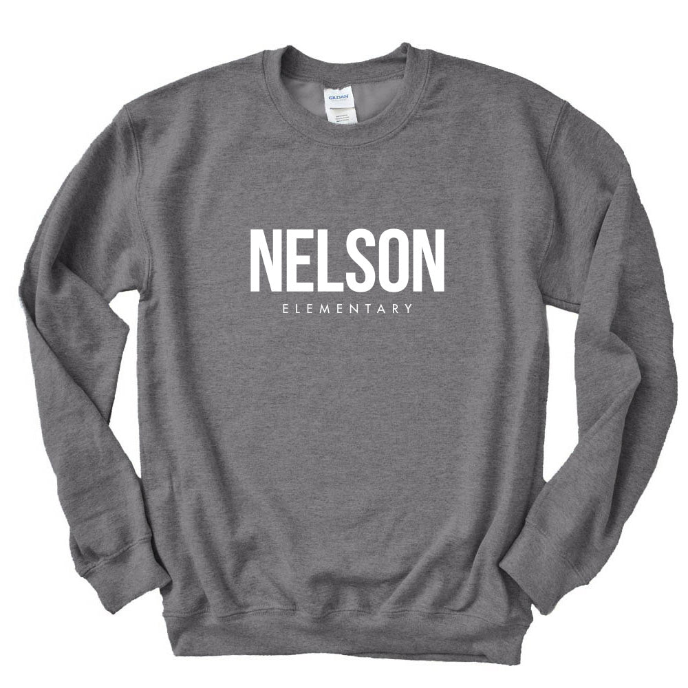 Modern ~ Raglan Crewneck Sweatshirt Sweatshirt ~ Nelson Elementary School