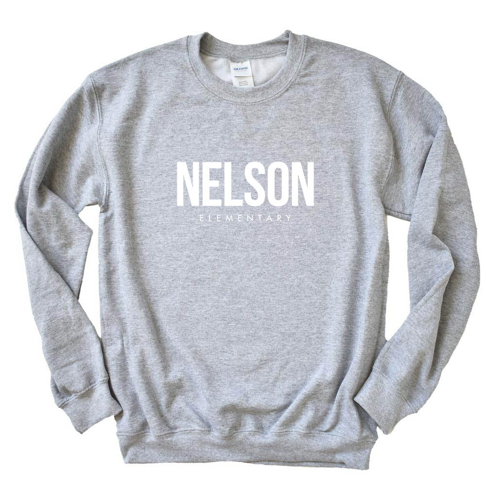 Modern ~ Raglan Crewneck Sweatshirt Sweatshirt ~ Nelson Elementary School