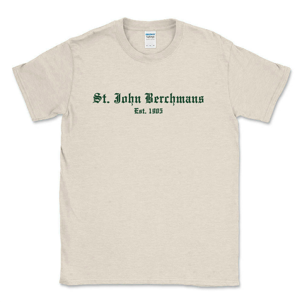 Old English ~ Cotton T-Shirt ~ St. John Berchmans-heather oatmeal