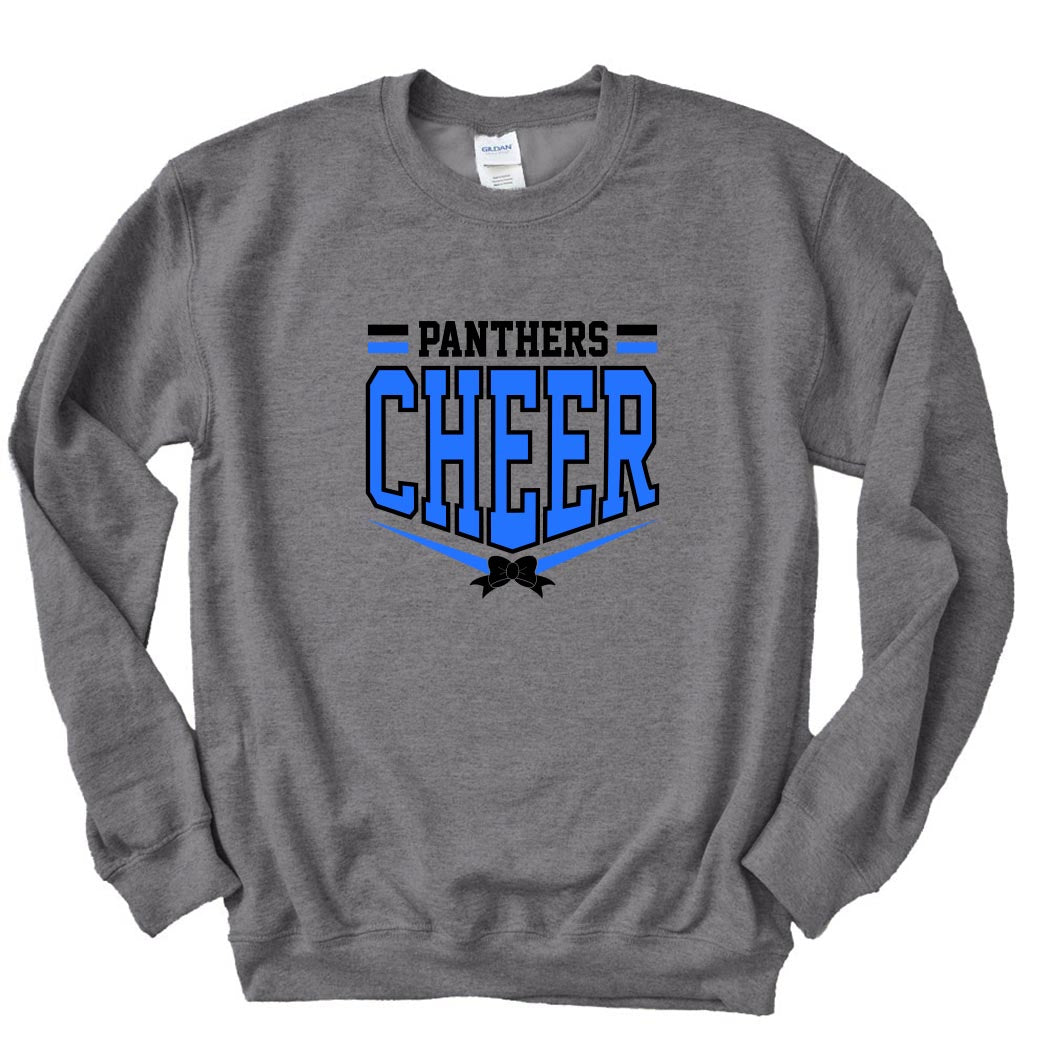 Panthers Cheer ~ Crewneck Sweatshirt ~ East Prairie Cheer-graphite heather