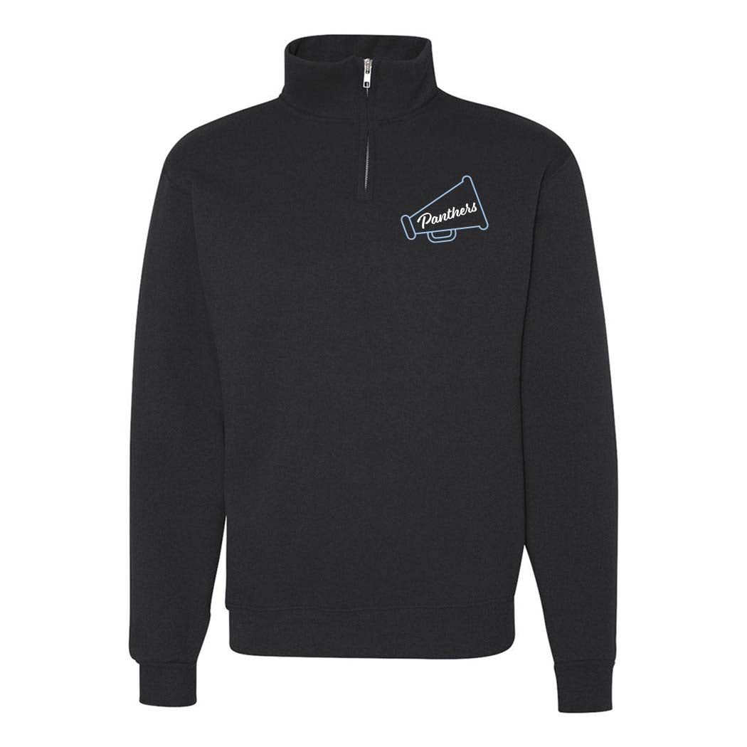 Panthers Megaphone ~ Quarter-Zip Sweatshirt ~ East Prairie Cheer-black