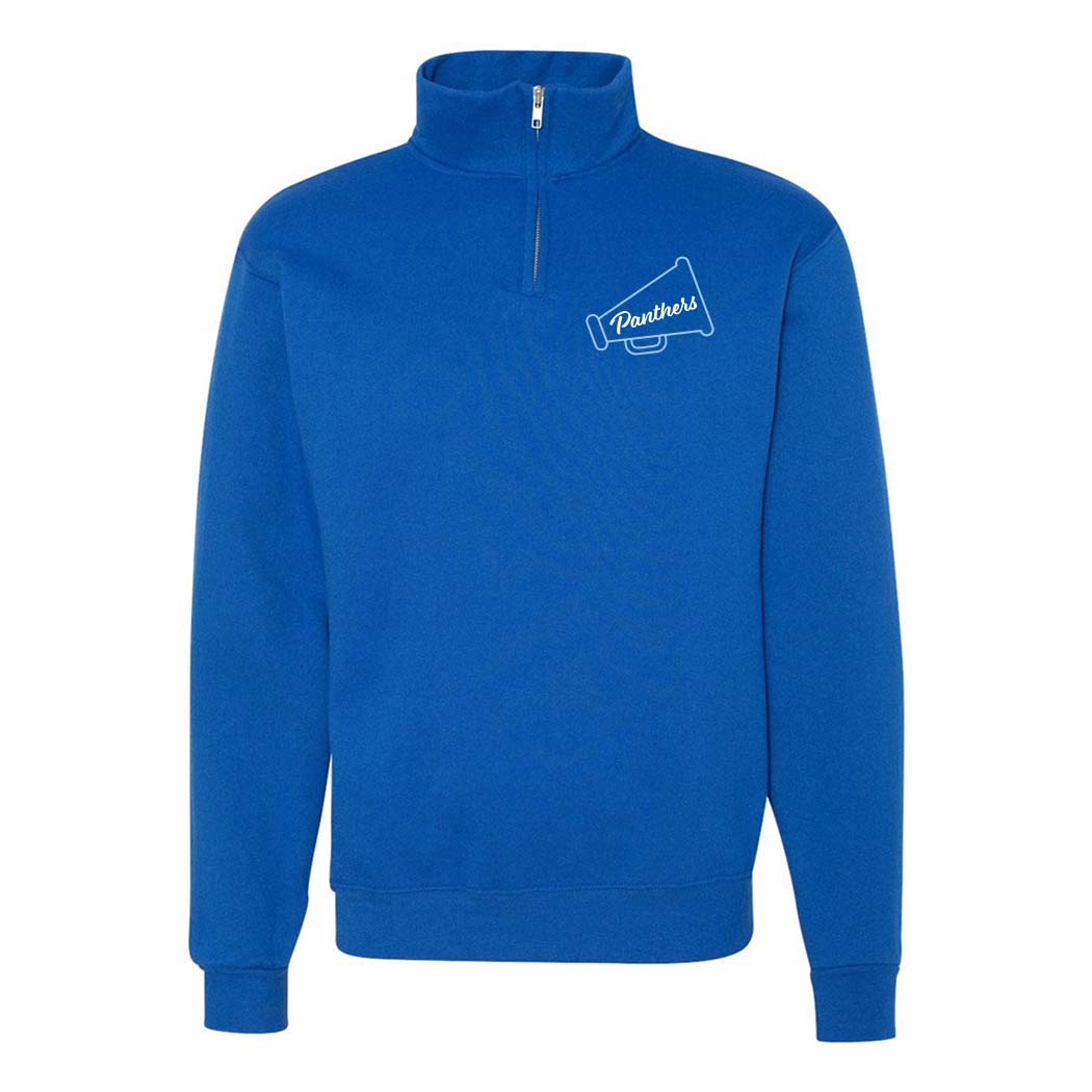 Panthers Megaphone ~ Quarter-Zip Sweatshirt ~ East Prairie Cheer-royal