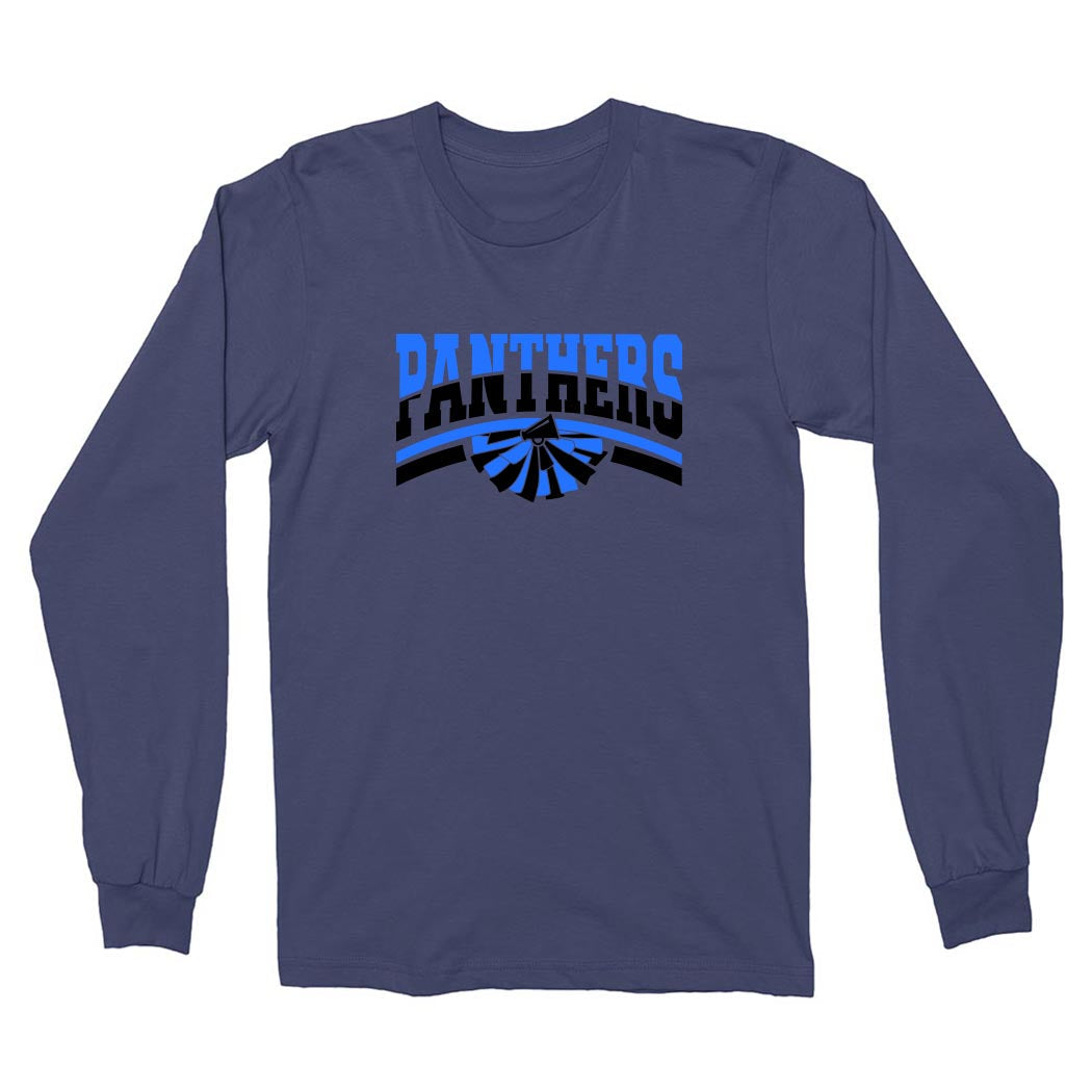 Panthers Varsity Spirit ~ Cotton Long Sleeve T-Shirt ~ East Prairie Cheer-navy