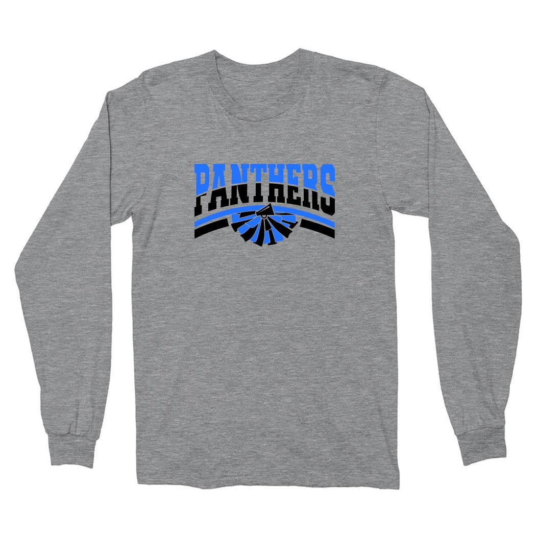 Panthers Varsity Spirit ~ Cotton Long Sleeve T-Shirt ~ East Prairie Cheer-sport grey