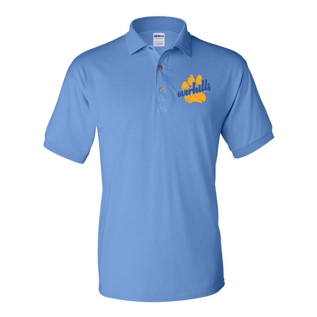 Paw Script Overhills ~ 50/50 Polo ~ Overhills Elementary School