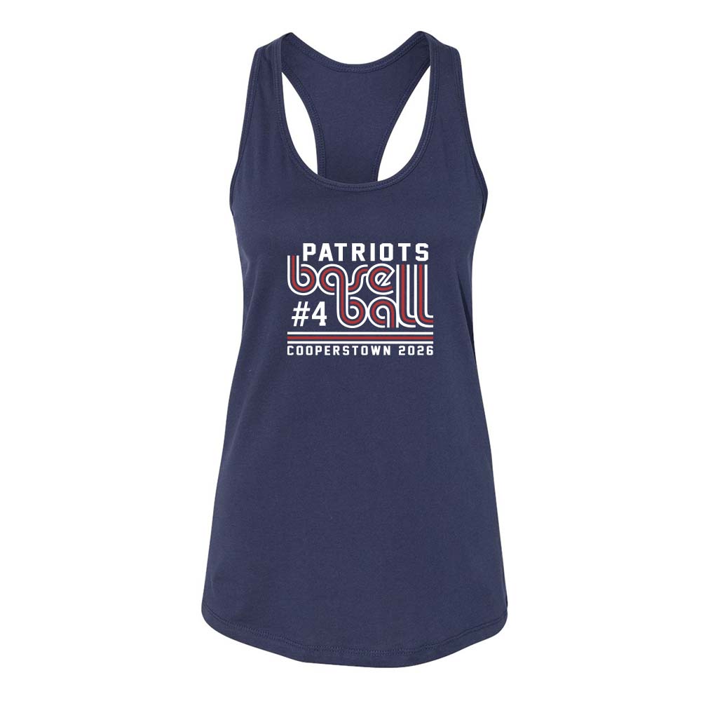 12U Red Cooperstown Team 2026 ~ Women's Jersey Racerback Tank ~ Glenview Patriots-dark grey heather