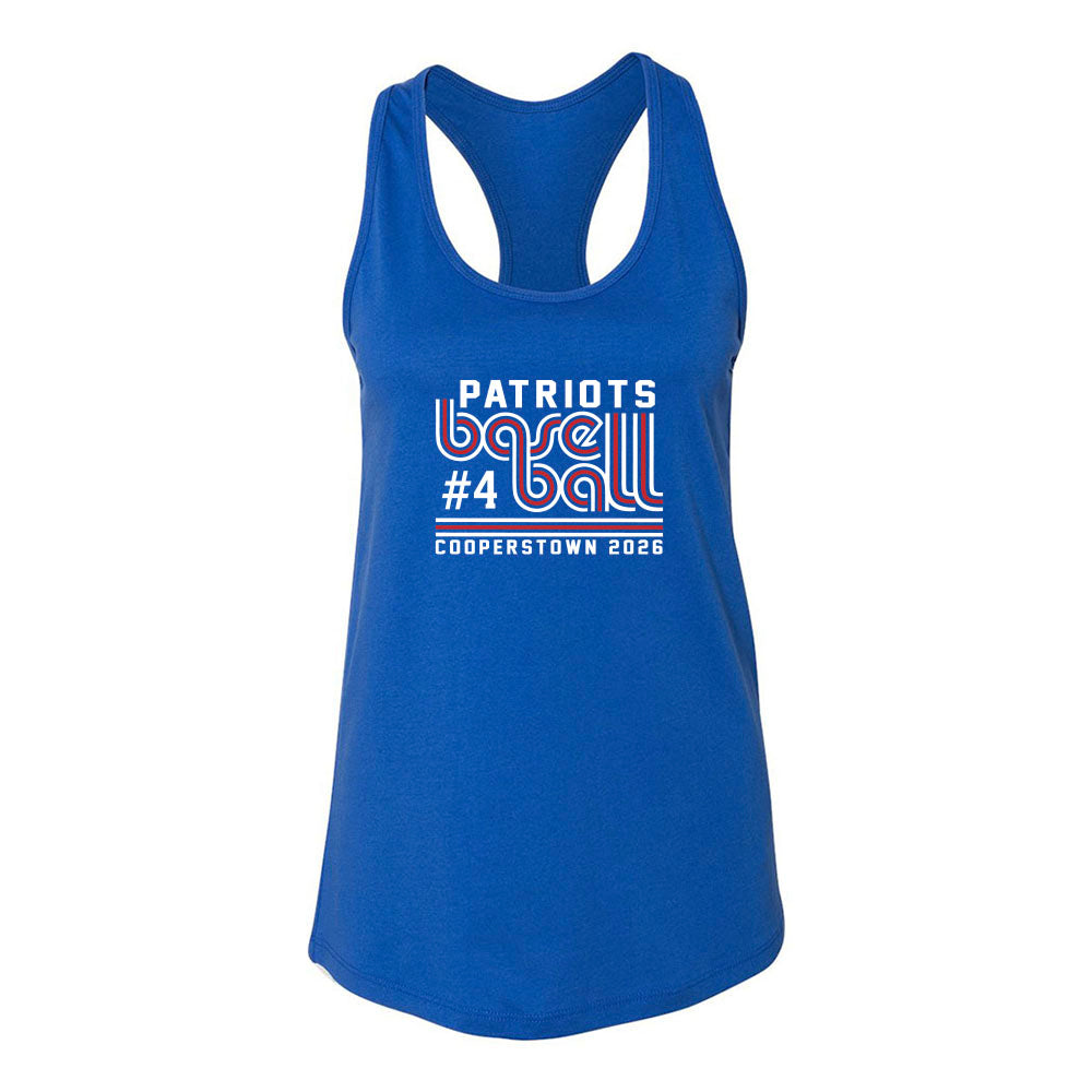 12U Red Cooperstown Team 2026 ~ Women's Jersey Racerback Tank ~ Glenview Patriots-dark grey heather