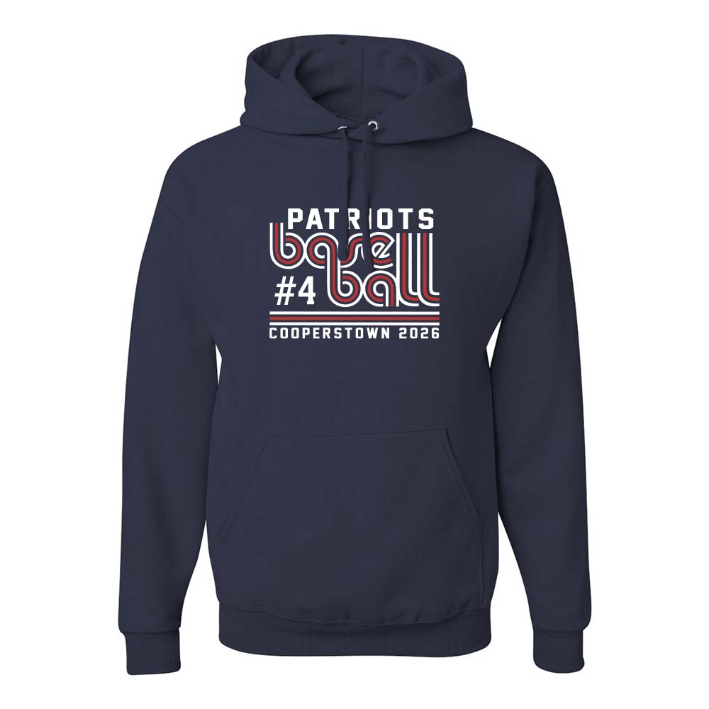 12U Red Cooperstown Team 2026 ~ Hoodie ~ Glenview Patriots-navy