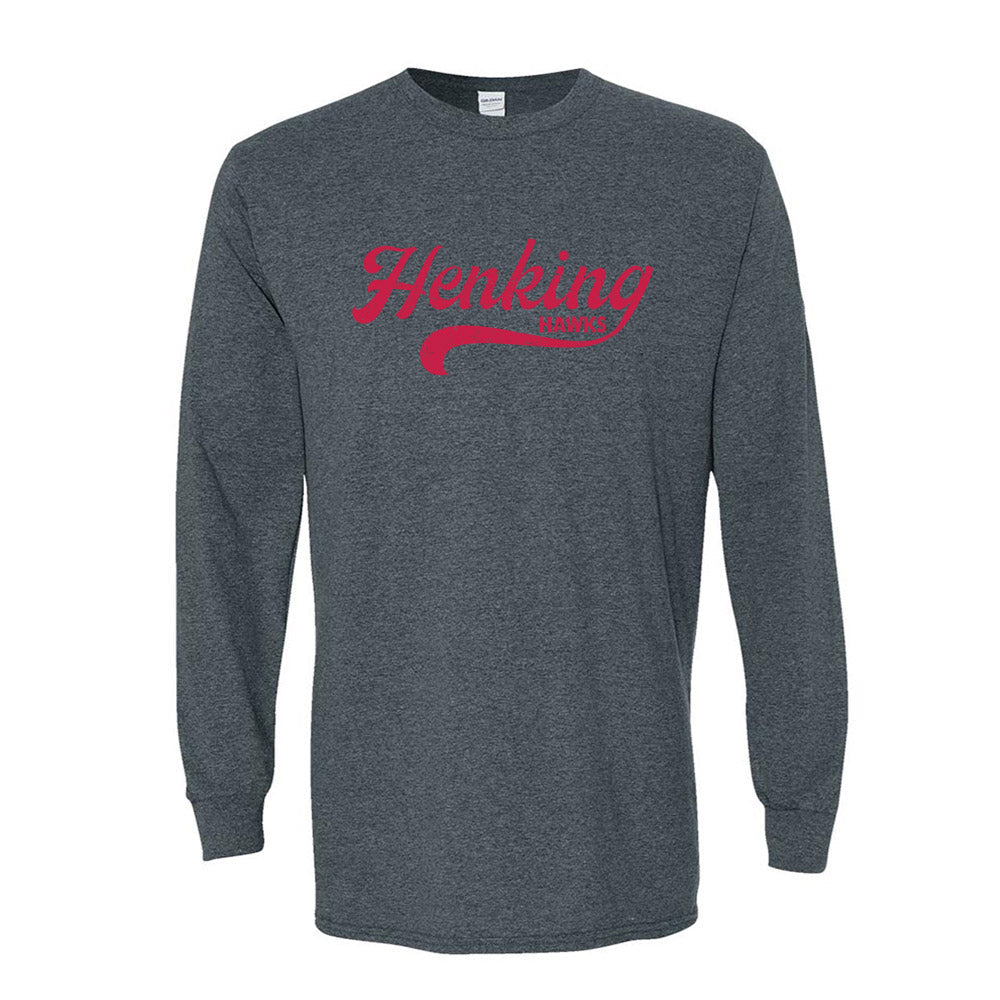 Retro Script Henking ~ Cotton Long Sleeve T-Shirt ~ Henking Elementary School