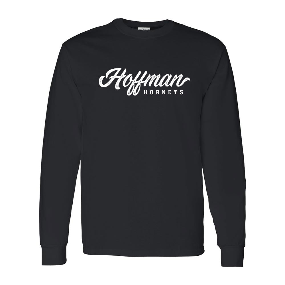 Retro Script Hoffman ~ Cotton Long Sleeve T-Shirt ~ Hoffman Elementary School