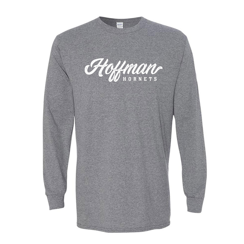 Retro Script Hoffman ~ Cotton Long Sleeve T-Shirt ~ Hoffman Elementary School