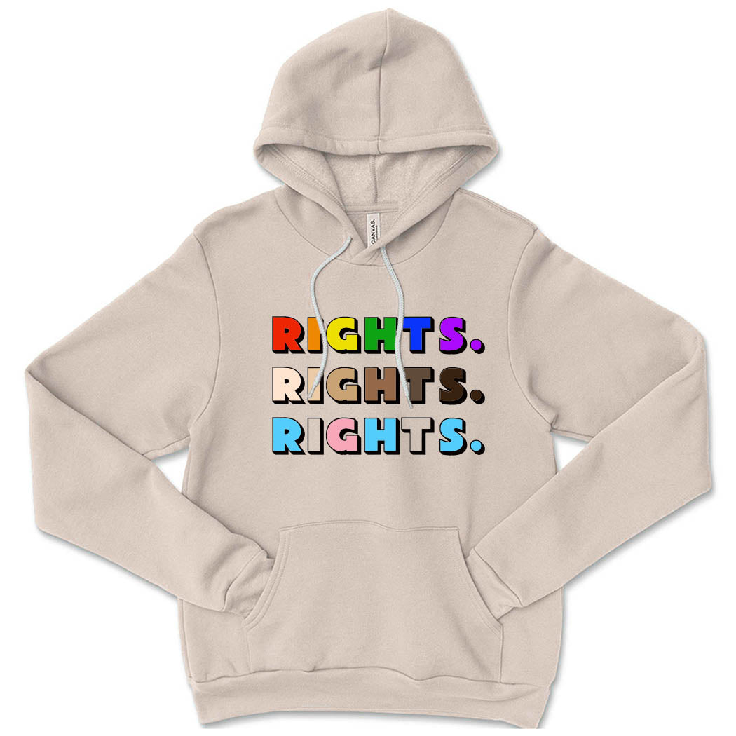 Rights Rights Rights ~ Sponge Fleece Hoodie ~ humanKIND-heather dust