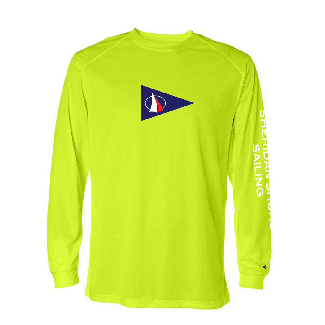 Performance Long Sleeve T-Shirt ~ Sheridan Shore Sailing-safety yellow
