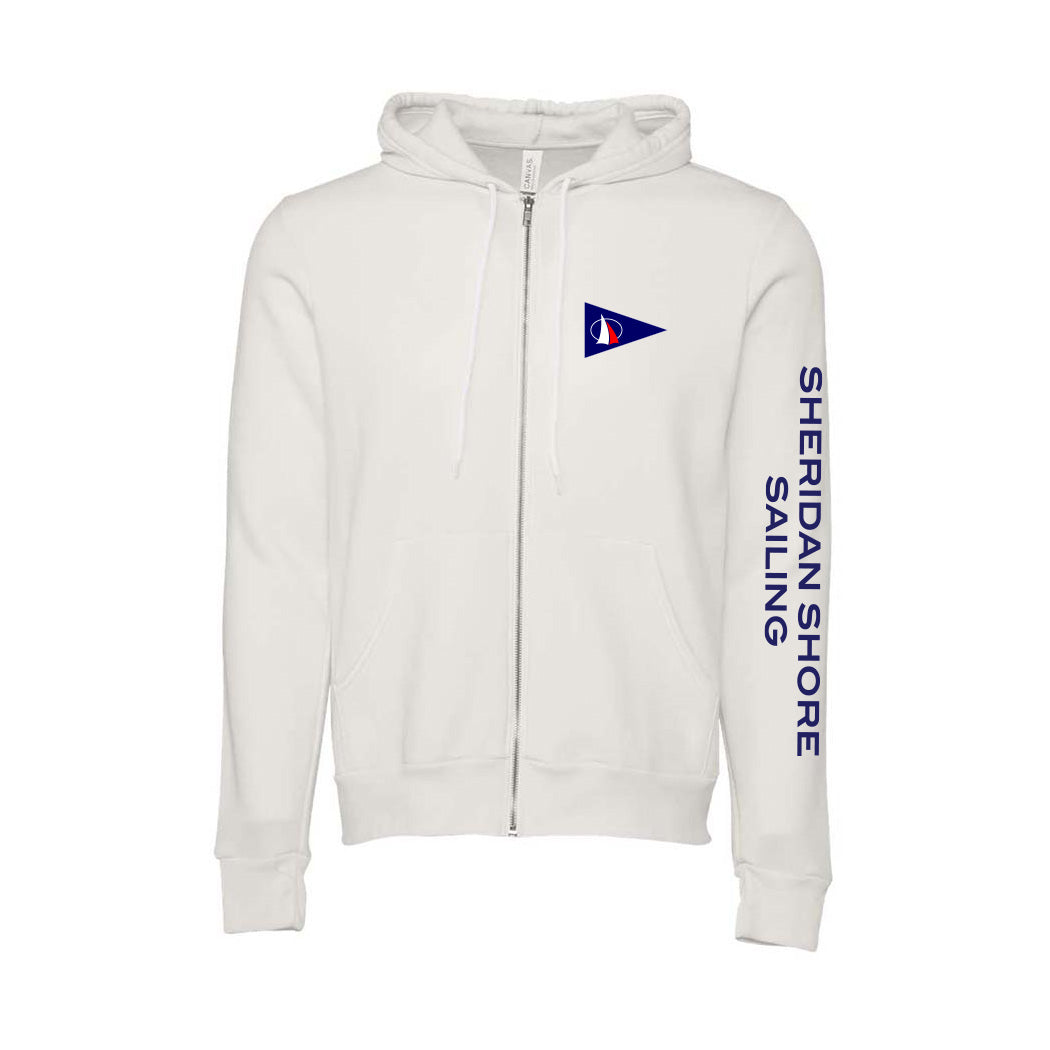 Sponge Fleece Zip Hoodie ~ Sheridan Shore Sailing-vintage white