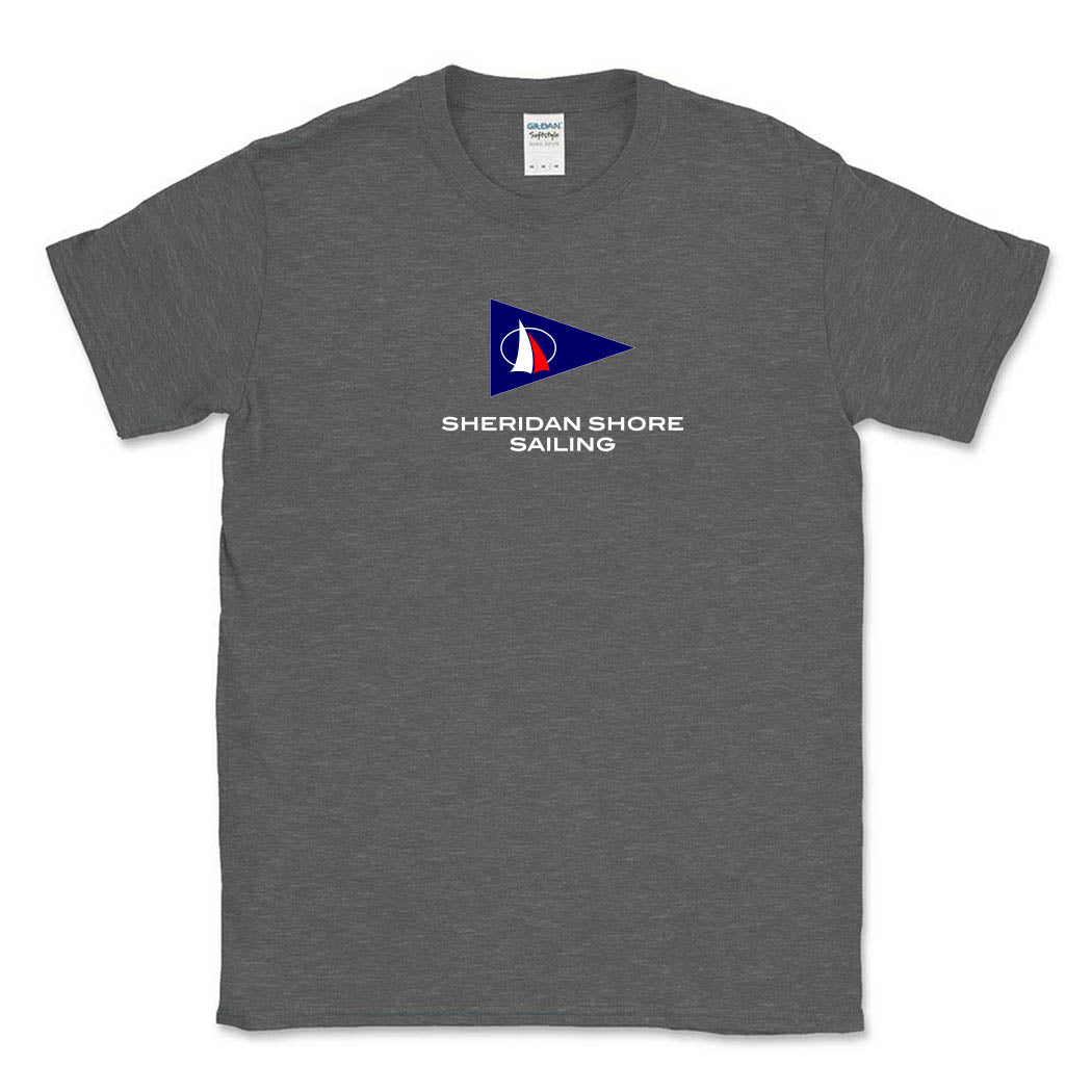 Cotton T-Shirt ~ Sheridan Shore Sailing-heather dark grey