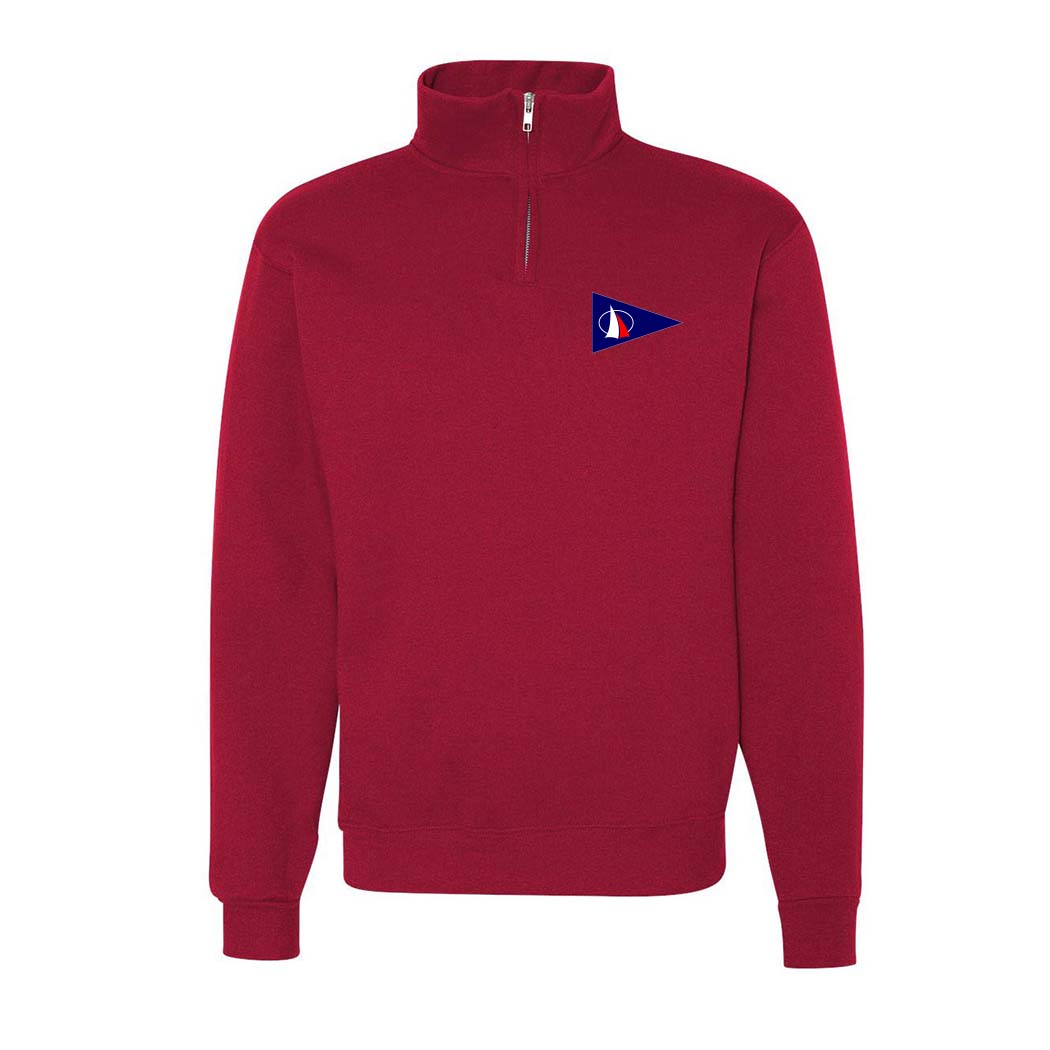 Quarter-Zip Sweatshirt ~ Sheridan Shore Sailing-true red