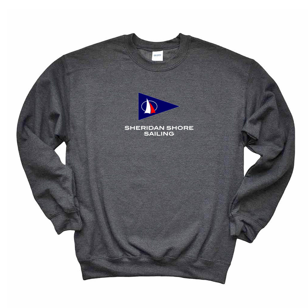 Crewneck Sweatshirt ~ Sheridan Shore Sailing-dark heather