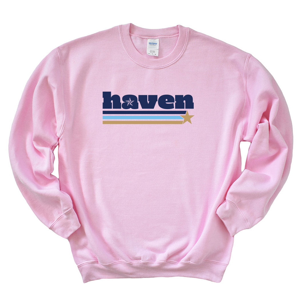 Shooting Star ~ Crewneck Sweatshirt ~ Haven Middle School-light pink