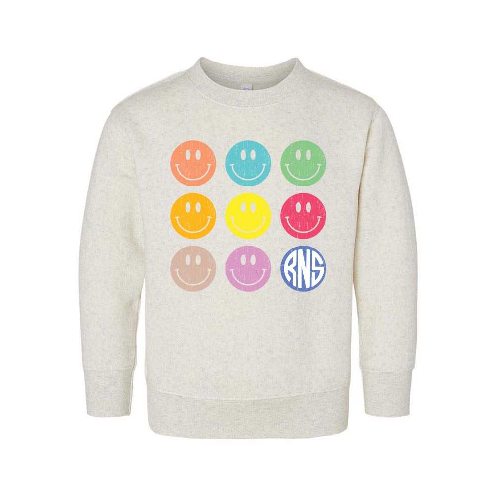 Smiley Array ~ Toddler Crewneck Sweatshirt ~ Ravinia Nursery School