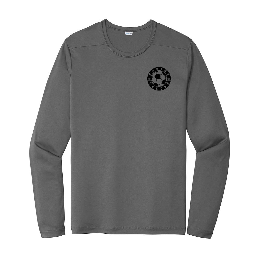 Soccer Badge ~ Long Sleeve Performance Tee ~ St. Robert Bellarmine Academy-dark smoke grey