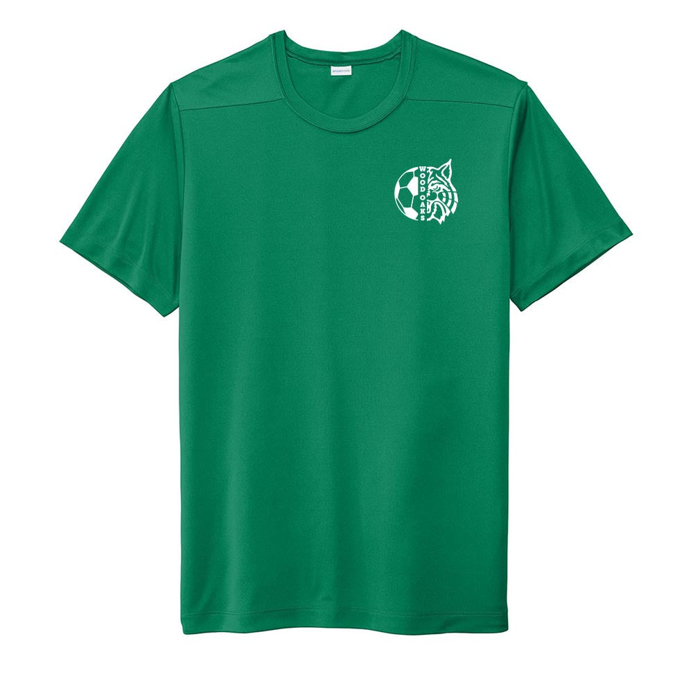 Soccer Mascot Badge ~ Performance Tee ~ Wood Oaks Junior High Athletics
