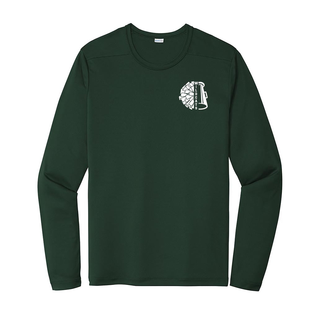 Spirit Squad Wildcats ~ Long Sleeve Performance Tee ~ Wood Oaks Junior High Athletics