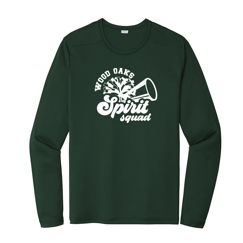 Spirit Squad ~ Long Sleeve Performance Tee ~ Wood Oaks Junior High Athletics