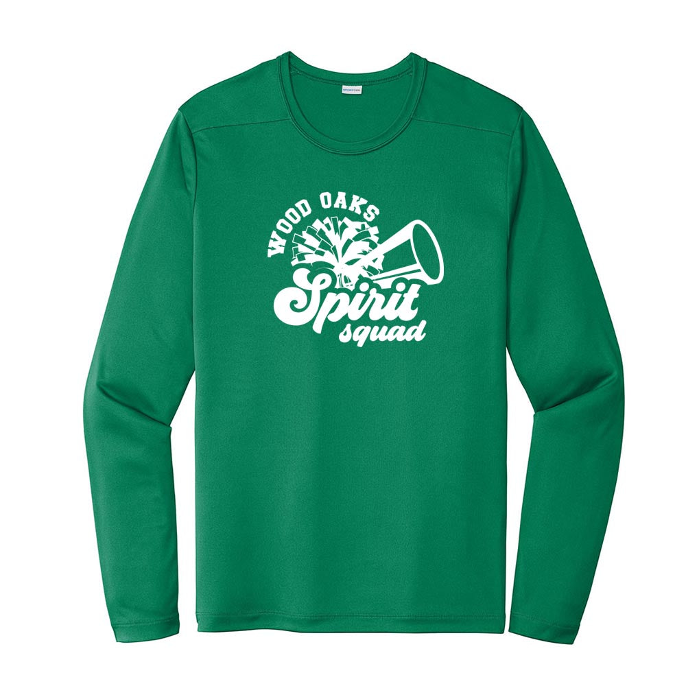 Spirit Squad ~ Long Sleeve Performance Tee ~ Wood Oaks Junior High Athletics