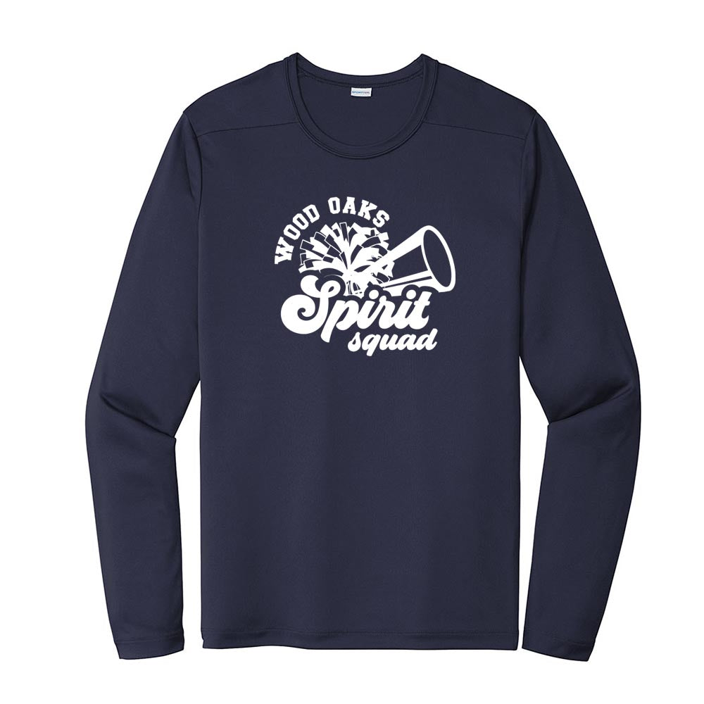 Spirit Squad ~ Long Sleeve Performance Tee ~ Wood Oaks Junior High Athletics