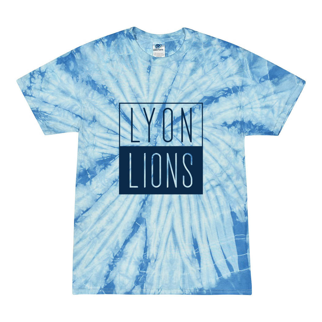 Lyon Lions Stacked ~ Tie Dye T-Shirt ~ Lyon Elementary School