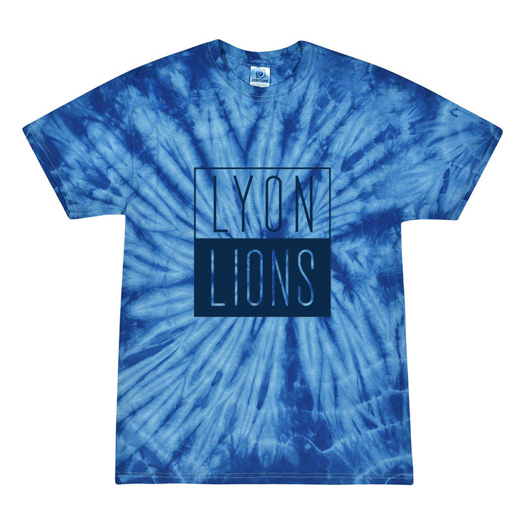 Lyon Lions Stacked ~ Tie Dye T-Shirt ~ Lyon Elementary School